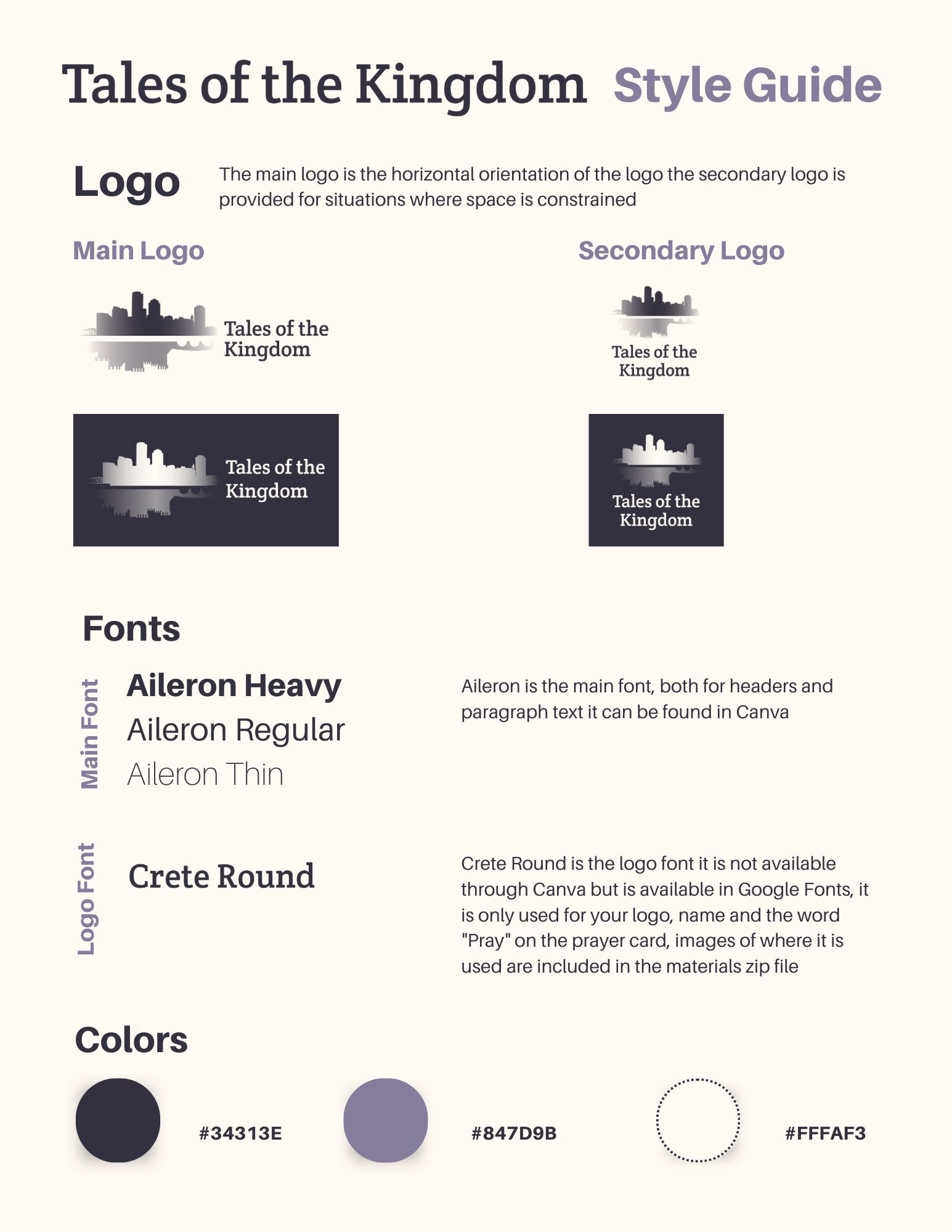 Tales of the Kingdom Style Guide