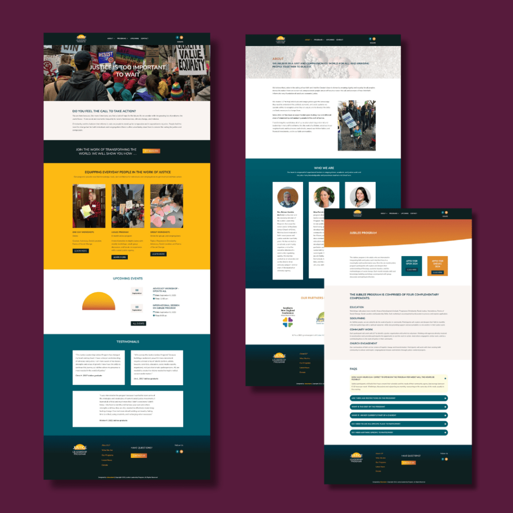 Justice Leadership Website Mockup