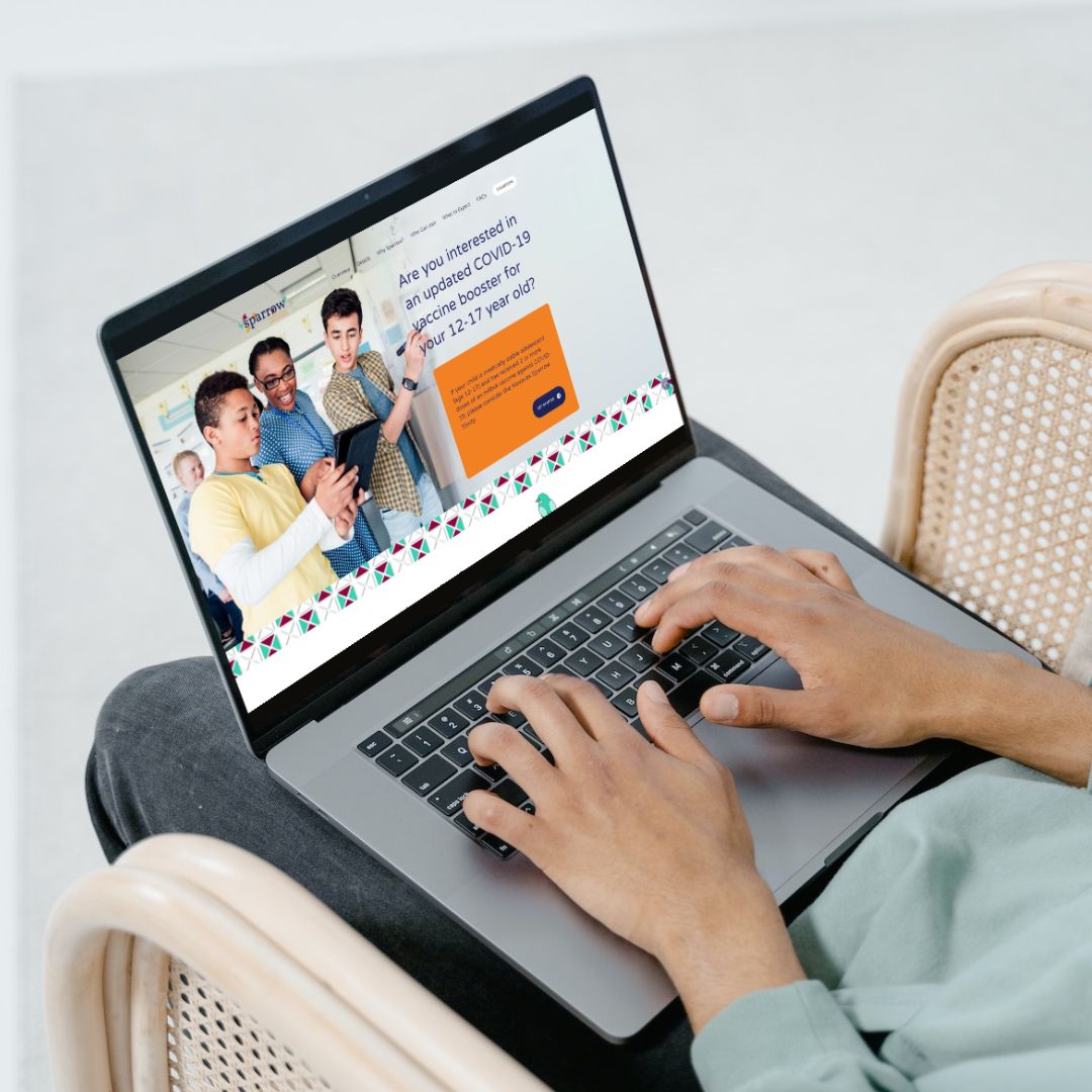 Desktop Mockup of Sparrow Website