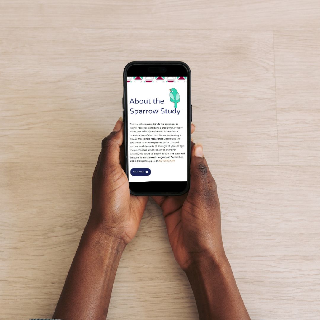 Mobile Mockup of Sparrow Website