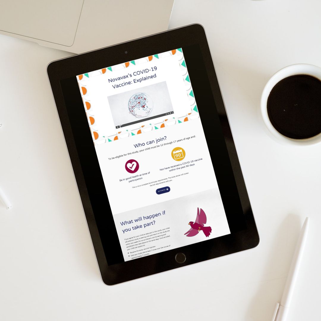 Tablet Mockup of Sparrow Website