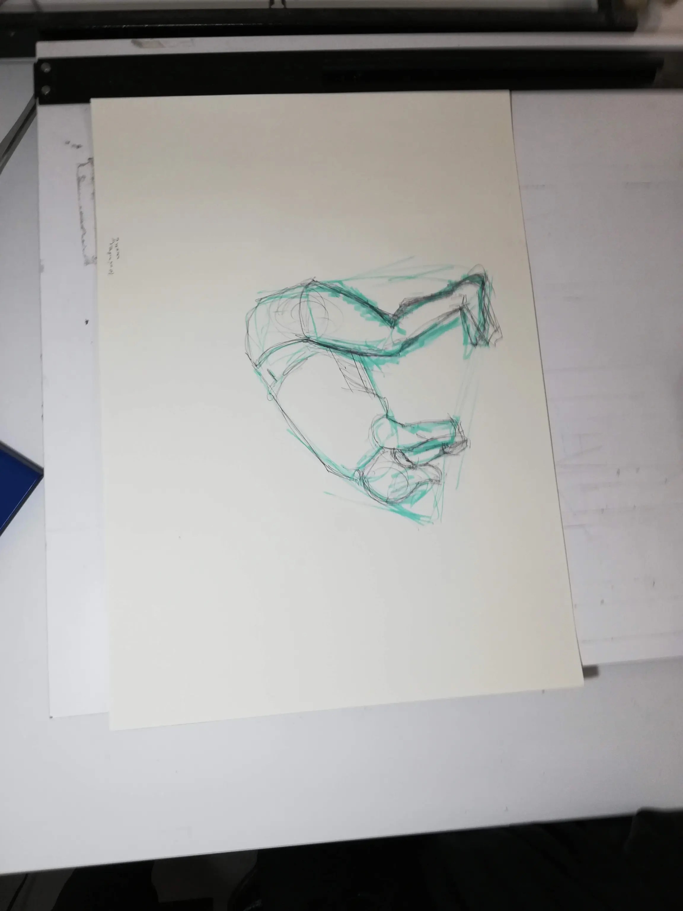 Quick pose of dancer bending over