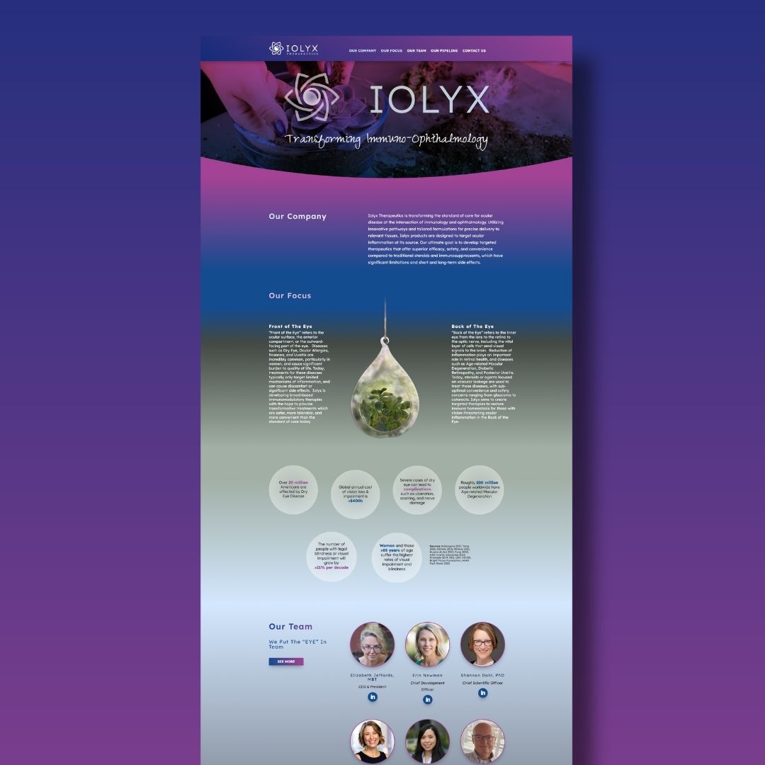 Iolyx Website homepage mockup